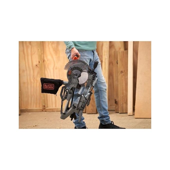 Black+Decker BES701-QS Troncatrice Radiale 1500 W lama 216 mm taglio 220x70 mm Line Shadow