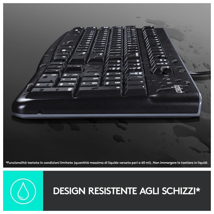 Logitech tastiera retail k120 usb nera