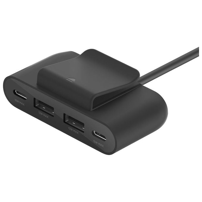 Belkin BUZ001BT2MBKB7 BoostCharge Hub USB 4 Porte 2 USB-C 2 USB-A 30W Cavo 2 m colore Nero