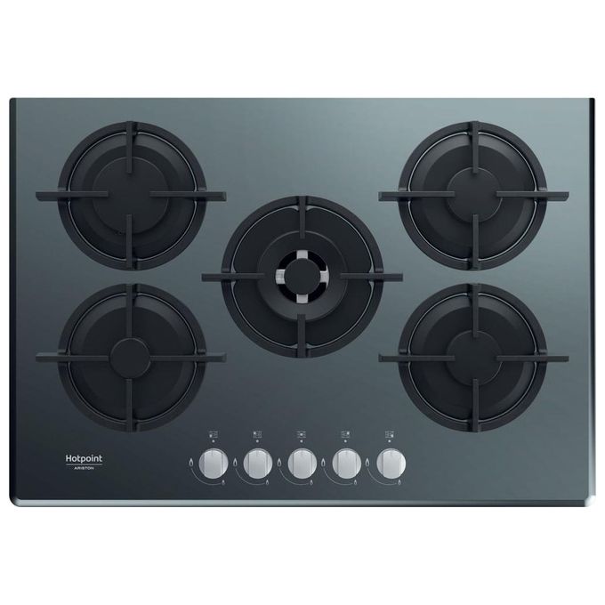 Hotpoint HAGD 72S-MR Diamond Piano cottura a gas 73 cm 5 fuochi griglie in ghisa accensione manopola colore Specchio