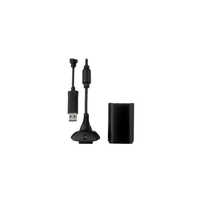 Microsoft NUF-00002 Kit Play and Charge per Controller Xbox 360 Batteria NiMH Ricaricabile Cavo USB colore Nero