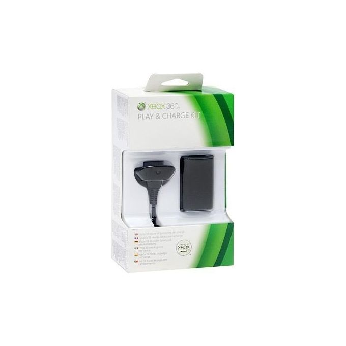 Microsoft NUF-00002 Kit Play and Charge per Controller Xbox 360 Batteria NiMH Ricaricabile Cavo USB colore Nero
