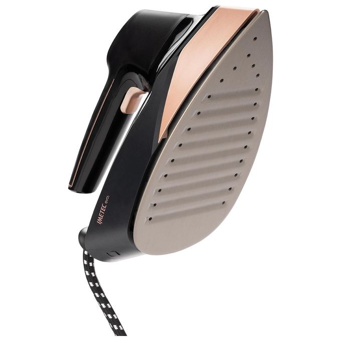 Imetec 9034 Evos Ferro da Stiro con Caldaia Tecnologia Flash Steam Pressione 7 bar Colpo di Vapore 500 g-min 2400 W Piastra Infinity Glide colore Nero e Rose Gold