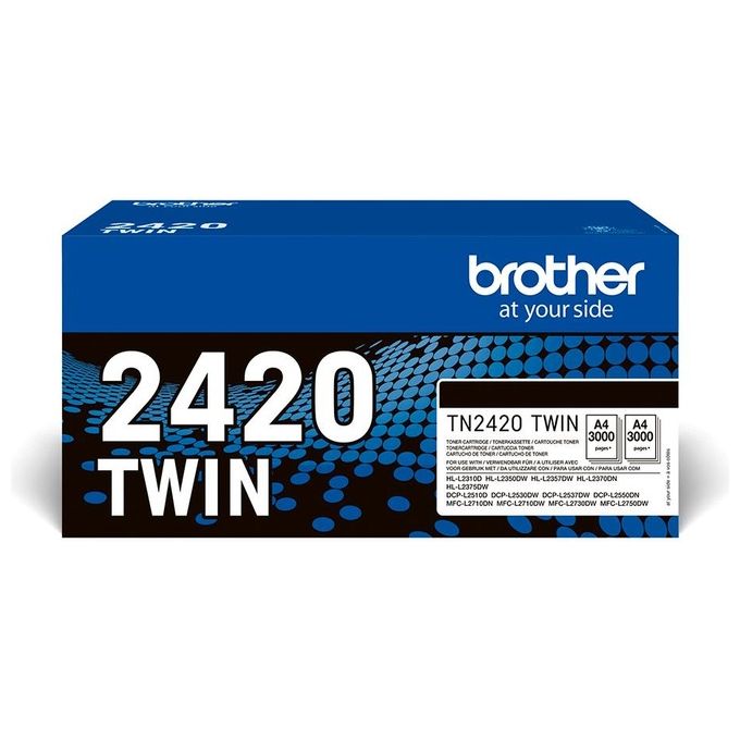 Brother TN-2420TWIN Toner Originale Multipack 2 Cartucce Alta Capacita' XL 3000 Pagine colore Nero