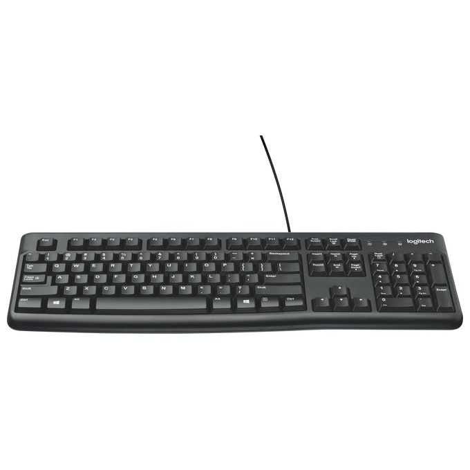 Logitech K120 Tastiera Full-size USB per PC Ufficio QWERTY Nero Ergonomica
