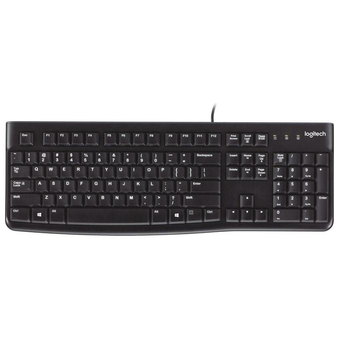 Logitech K120 Corded Keyboard Tastiera Usb Qwerty Inglese Nero