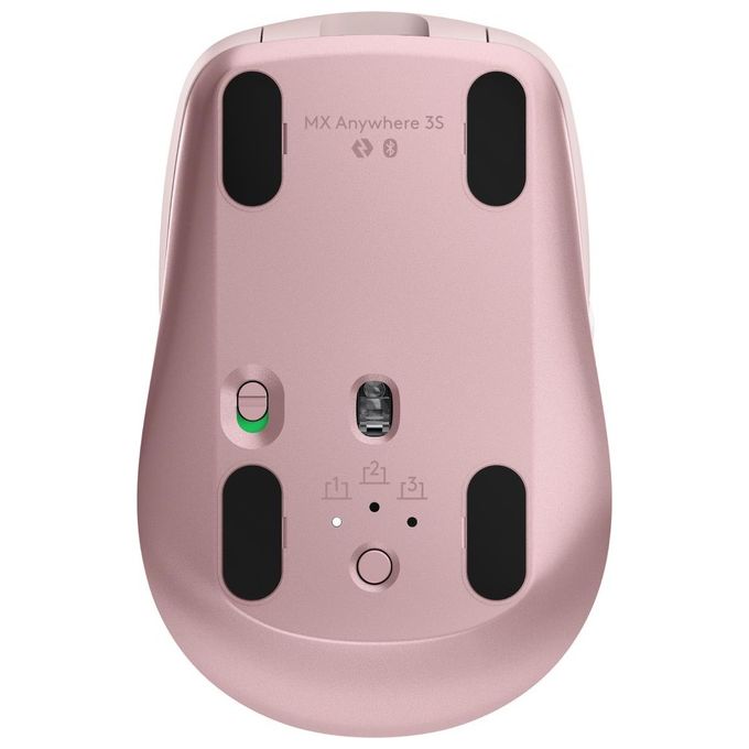 Logitech 910-006931 MX Anywhere 3S Mouse Wireless 8000 DPI Clic Silenziosi USB Type-C colore Rosa