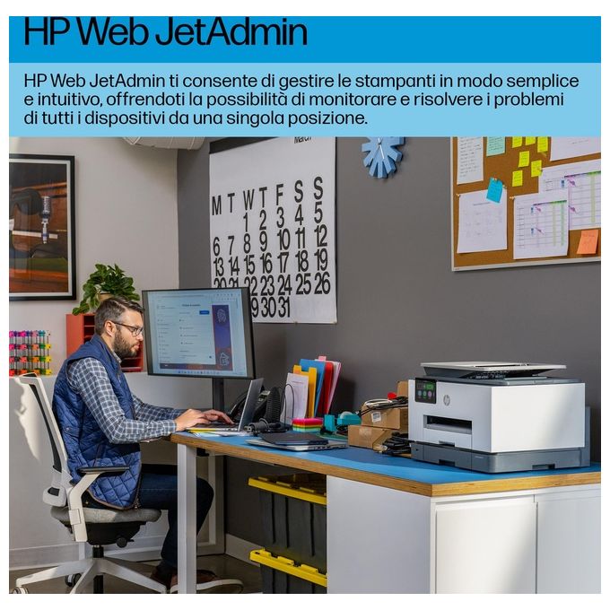 HP 4U561B OfficeJet Pro 9130b Stampante Multifunzione Inkjet Colore Stampa Copia Scansione Fax Wi-Fi Fronte Retro ADF 500 fogli colore Grigio