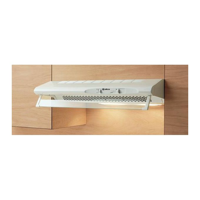 Elica CONCORDE - Cappa sottopensile aspirante 60 cm, 280 m³-h, 69 dB, Controllo a cursore, 3 velocita', Filtro antigrasso in alluminio lavabile, Illuminazione 2x40 W, Bianco