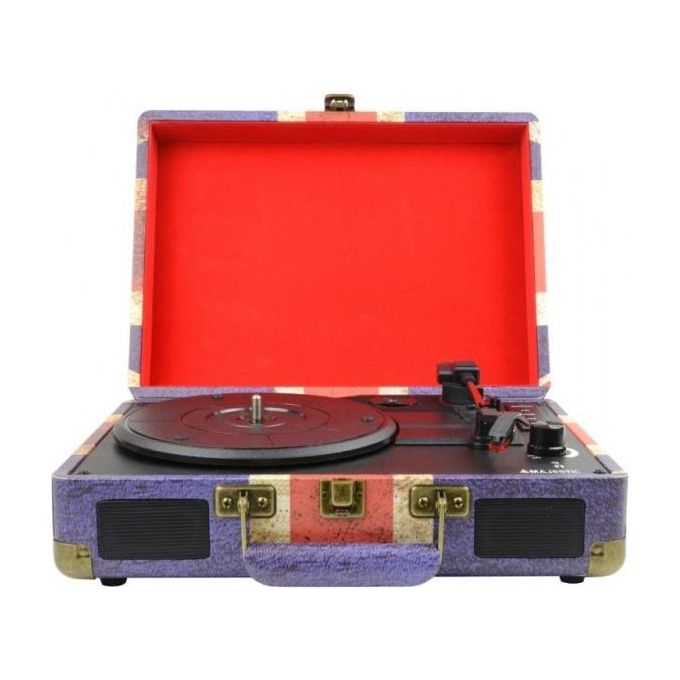 New Majestic TT-43 BT-USB-SD-AX Giradischi con Trasmissione a Cinghia Blu Uk Flag