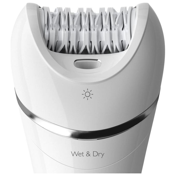 Philips BRE710-00 Serie 8000 Epilatore Wet and Dry Senza Fili 32 Dischi colore Bianco