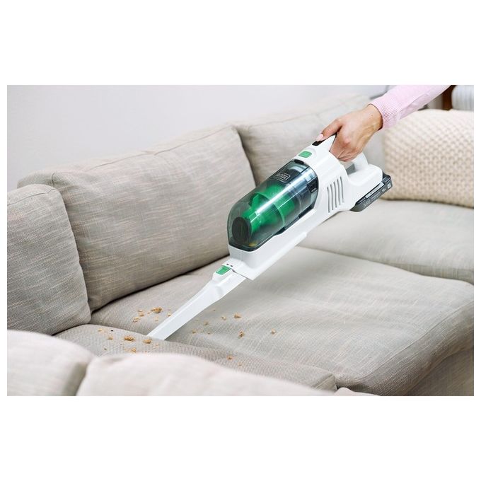 Black and Decker REVSV18D1HF-QW Reviva Scopa elettrica 2 in 1 senza sacchetto 0,5 L 18 V 2 Ah 40 min autonomia colore Verde Bianco
