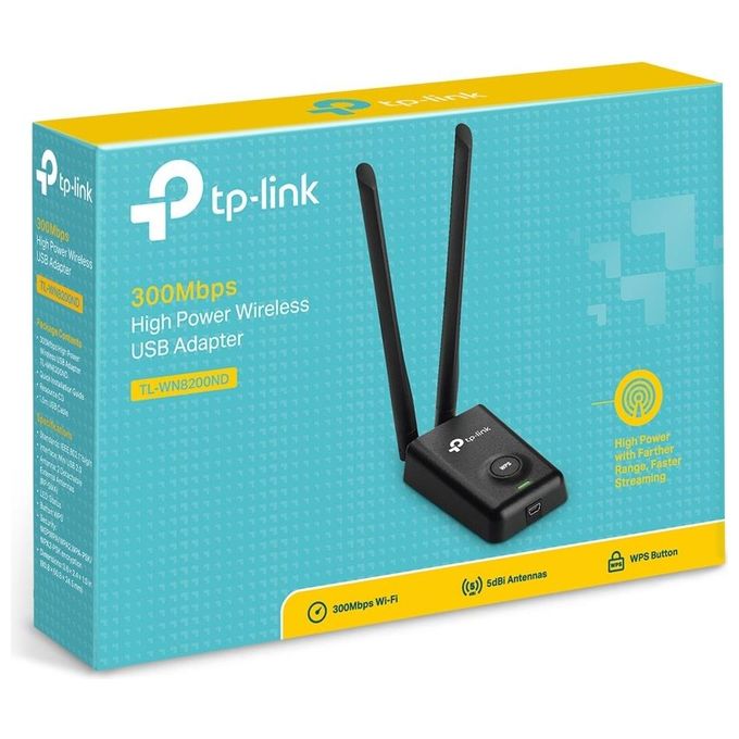 TP-LINK Adattatore Wireless 300m 802.11n-g-b-high Power Fino 500mw