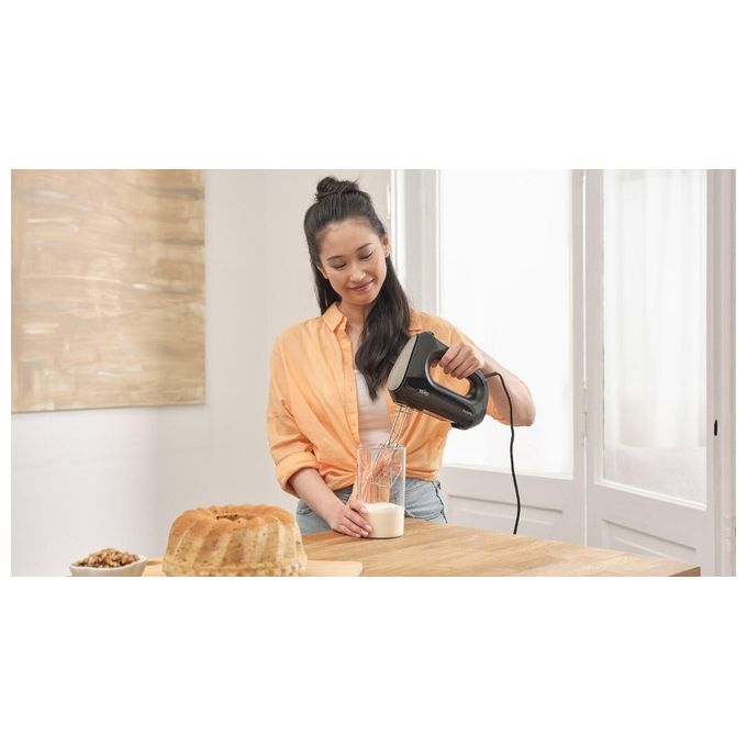 Braun HM2110BK MultiMix 2 Sbattitore Manuale 500W 4 Velocita' Turbo SlowStart 2 Fruste 2 Ganci colore Nero