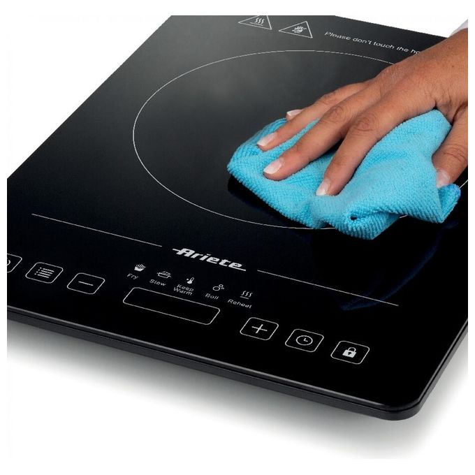 Ariete 1997 Piastra a induzione singola portatile Vetroceramica 2000W 10 livelli di potenza 5 programmi Timer 4 ore colore Nero
