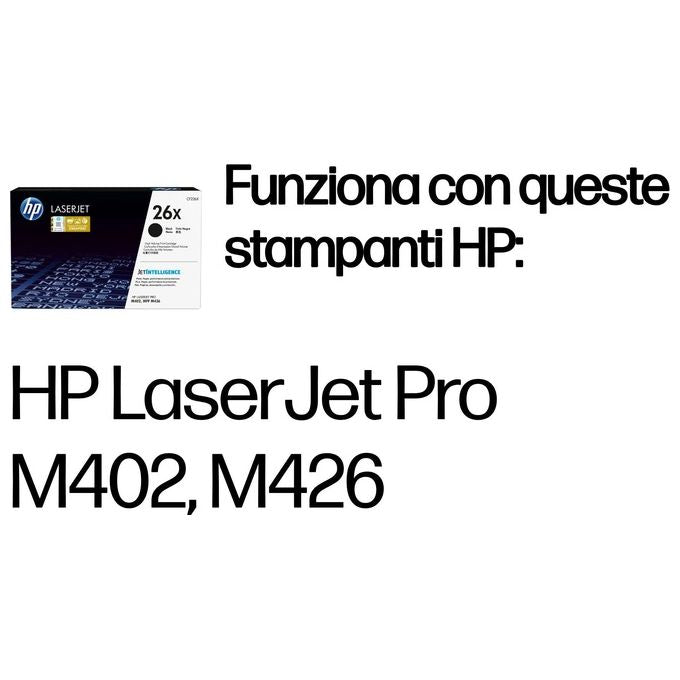 HP 26X Alta resa nero originale LaserJet cartuccia toner ( CF226X ) per LaserJet Pro M402d, M402dn, M402dw, M402n, MFP M426dw, MFP M426fdn, MFP M426fdw
