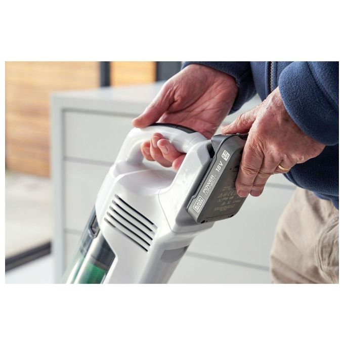Black and Decker REVSV18D1HF-QW Reviva Scopa elettrica 2 in 1 senza sacchetto 0,5 L 18 V 2 Ah 40 min autonomia colore Verde Bianco