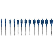 Bosch 2608900336 Expert Self Cut Speed Set di punte a pala per legno tenero e truciolare 13 pezzi con diametri da 10 a 32 mm codolo esagonale 1-4'' colore Nero