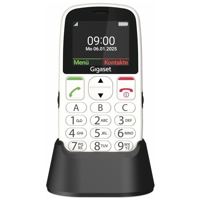 Gigaset S30853-H1230-R103 GL395 Telefono per Anziani 2.2'' Tasto SOS Bluetooth IP44 800 mAh colore Bianco