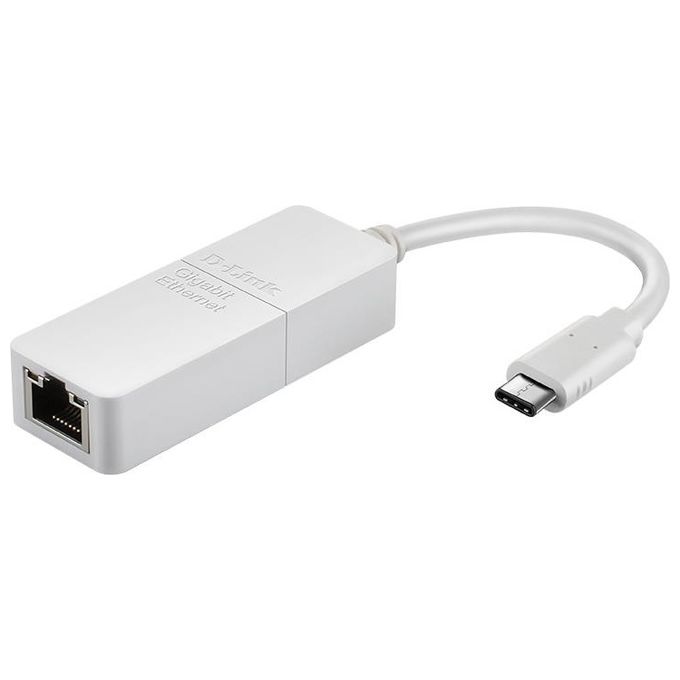 D-Link, Adattatore USB-C a Gigabit Ethernet, DUB-E130, 1000 Mbit-s, Bianco