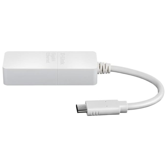 D-Link, Adattatore USB-C a Gigabit Ethernet, DUB-E130, 1000 Mbit-s, Bianco