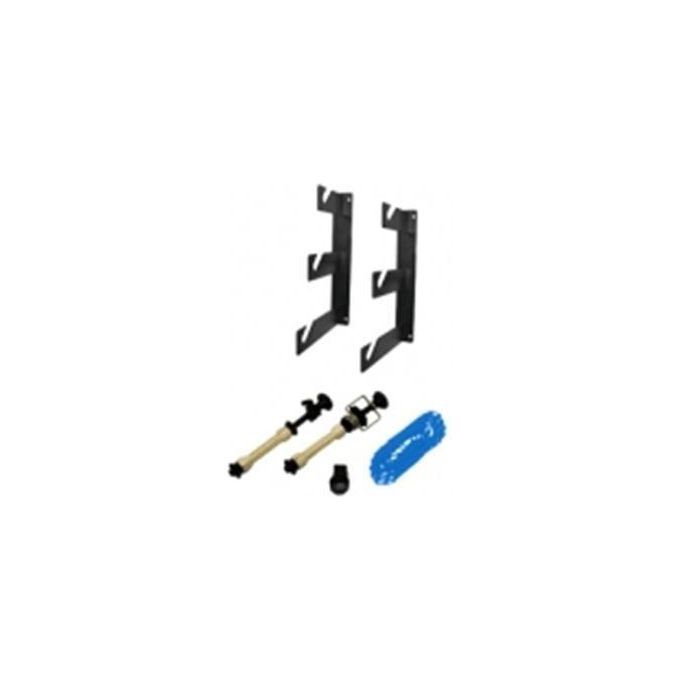 Walimex 12504 Set di Supporto Portafondale a 3 Ganci per Sfondi in Cartone Montaggio a Parete e Soffitto Portata 6 Kg colore Nero Blu