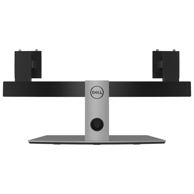 Dell MDS19 Supporto Monitor Doppio da Scrivania per Schermi 19'' 27'' VESA 100x100 mm Regolabile colore Alluminio Nero