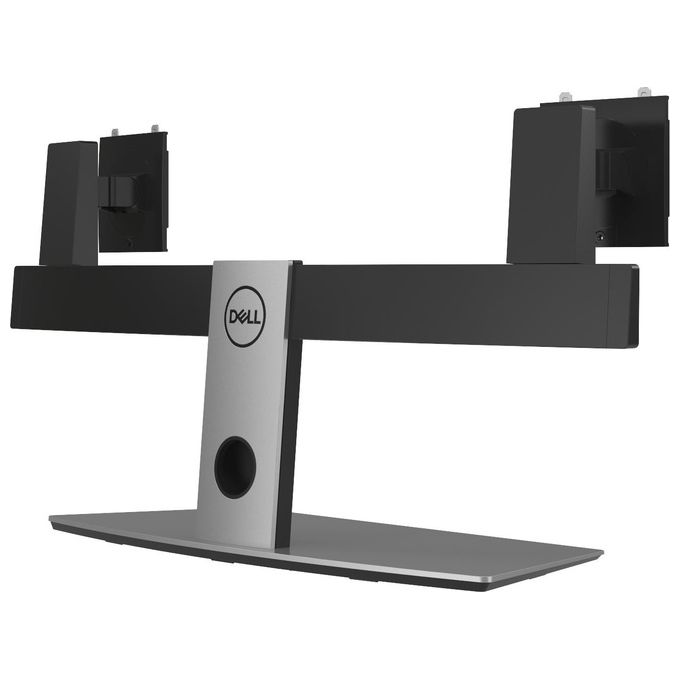 Dell MDS19 Supporto Monitor Doppio da Scrivania per Schermi 19'' 27'' VESA 100x100 mm Regolabile colore Alluminio Nero