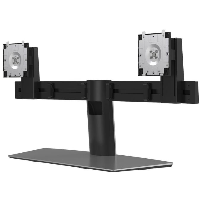 Dell MDS19 Supporto Monitor Doppio da Scrivania per Schermi 19'' 27'' VESA 100x100 mm Regolabile colore Alluminio Nero