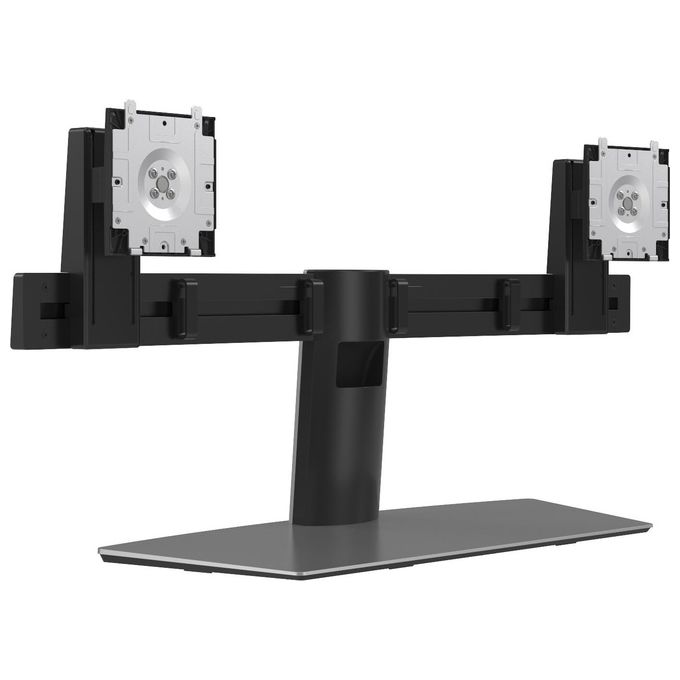 Dell MDS19 Supporto Monitor Doppio da Scrivania per Schermi 19'' 27'' VESA 100x100 mm Regolabile colore Alluminio Nero