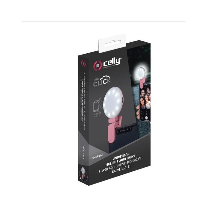 Celly Click Light Flash per Selfie con 3 Tonalita' Taglia L Rosa