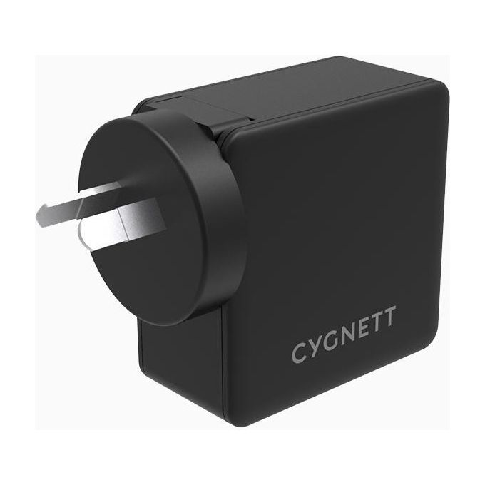 Cygnett adattatore da rete con adattatori da viaggio 57w pd usb-c + usb-a