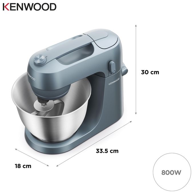 Kenwood KZM35.000GY Go Impastatrice Planetaria 800W 4L 6 Velocita' 3 Ganci Miscelazione colore Blu