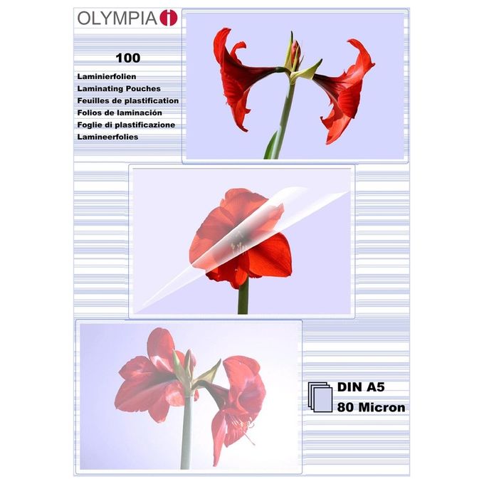 Olympia Fogli per Laminare DIN A5 80 Micron 100 Pezzi