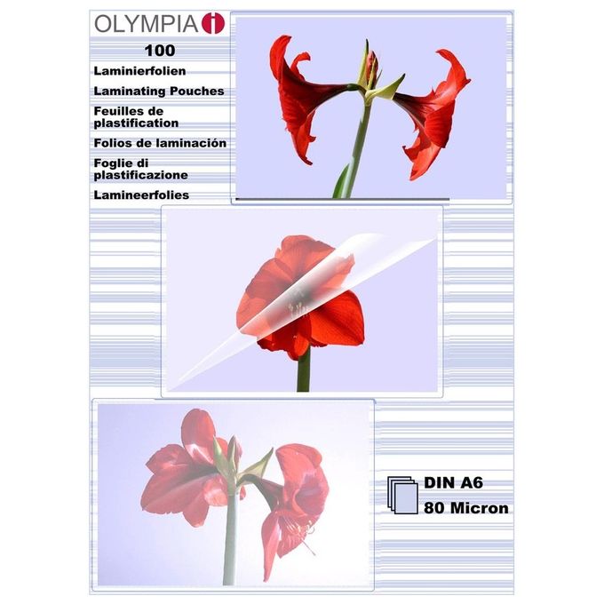 Olympia Fogli per Laminare DIN A6 80 Micron 100 Fogli