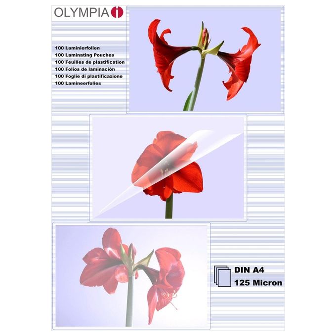 Olympia Fogli per Laminare DIN A4 125 Micron 100 Pezzi