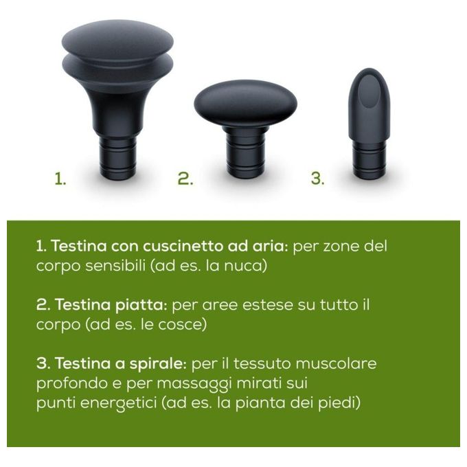 Beurer MG 79 Sensitive Massaggiatore a Pistola 3 livelli intensita' 3 accessori autonomia 3h