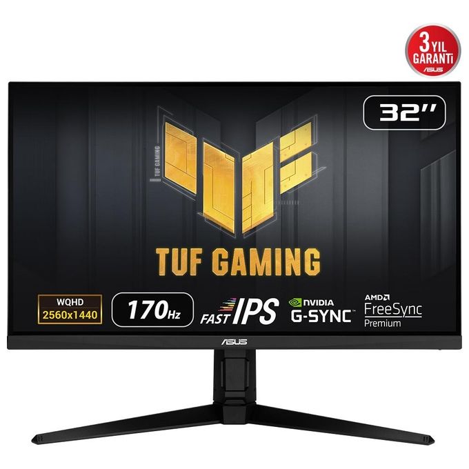ASUS 90LM07L0-B01370 TUF Gaming Monitor 32'' QHD 2560x1440 IPS 170Hz G-SYNC Compatible FreeSync Premium HDR400 colore Nero