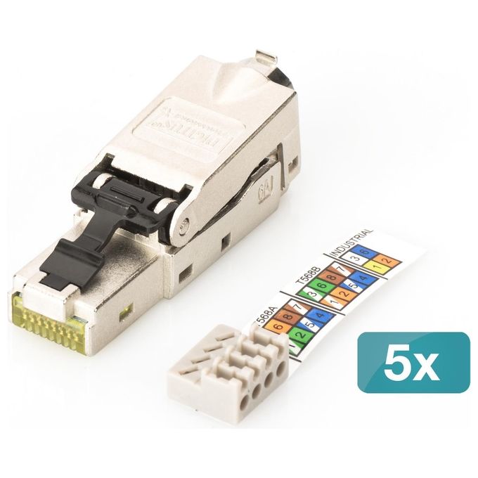 Digitus Spina Rj45 Schermata per Installazione Senza Attrezzi 5 Pezzi