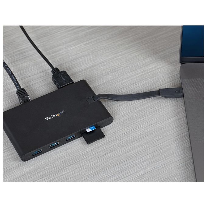 Startech Adattatore Multi-Porta Usb-C con Hdmi e Vga per Portatili 3x Usb 3.0 Lettore Schede SD PD 3.0 Cavo Integrato