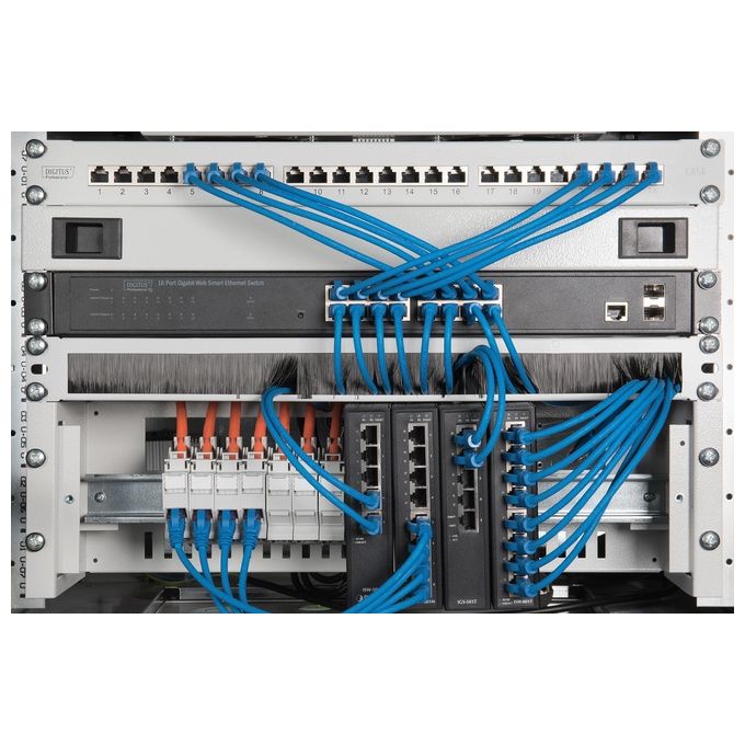 Digitus DN-19-DIN-3U Supporto per Guida DIN 3U 19'' Acciaio Grigio RAL 7035 colore Grigio