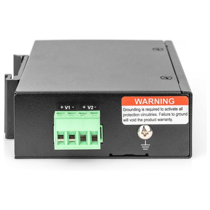 Digitus DN-651111 Splitter Industriale Gigabit PoE++ 802.3bt Uscita Selezionabile 95 W Alimentazione 12 16 24 48 V CC IP30 colore Nero