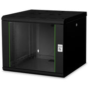 Digitus DN-19 09U-6-6-SW Armadio Rack 9U da Muro Linea SOHO Porta Vetro Sicurezza Capacita' 100 Kg colore Nero