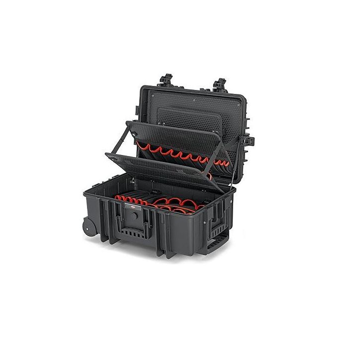 Knipex 00 21 37 LE Valigetta Portautensili Robust45 Move con Ruote Integrati e Manico Telescopico Capacita' 45 Litri Antipolvere Resistente agli Urti e all'Acqua colore Nero