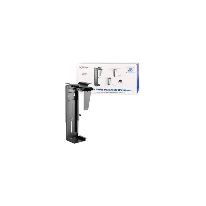 LogiLink EO0005 Supporto CPU da Tavolo e Parete Regolabile 360° Capacita' 10 Kg altezza 30-53,3 cm colore Nero