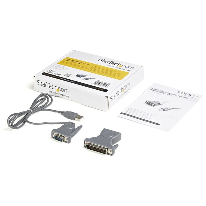 StarTech.com Cavo Adattatore Seriale Usb A Rs232 Db9-db25M-m