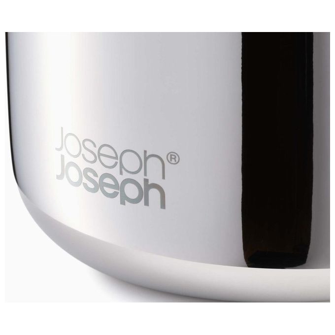 Joseph Joseph 70580 EasyStore Luxe Portaspazzolini in Acciaio Inossidabile con 3 Scomparti Divisori Interni Base Antiscivolo colore Argento
