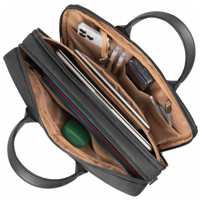 Rivacase 8134 Clark ECO Borsa Porta PC 15.6'' Impermeabile Poliestere Riciclato RPET colore Nero