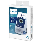 Philips 4 Sacchetti Per La Polvere S-bag Sintetici Speciale Sistema Di Chiusura 4 Strati Di Materiale Sintetico L Intasamento