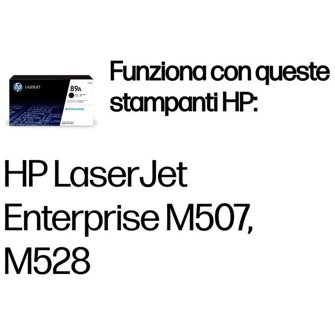 HP CF289A Toner Originale LaserJet Enterprise M507 MFP M528 5000 pagine colore Nero